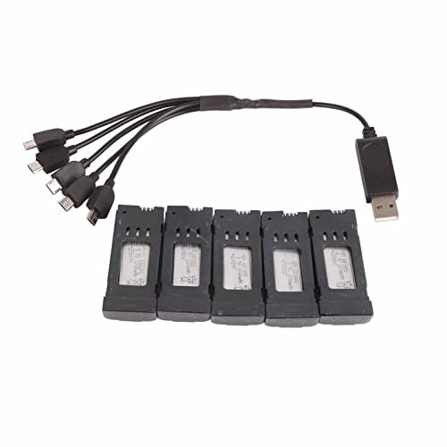 Socobeta 3,7 V 1200 MAh Lithium-Akku, Drohnen-Ersatzakku mit 5-in-1-Ladekabel für E58 L800 JY019 RC Quadcopter Ersatzteil