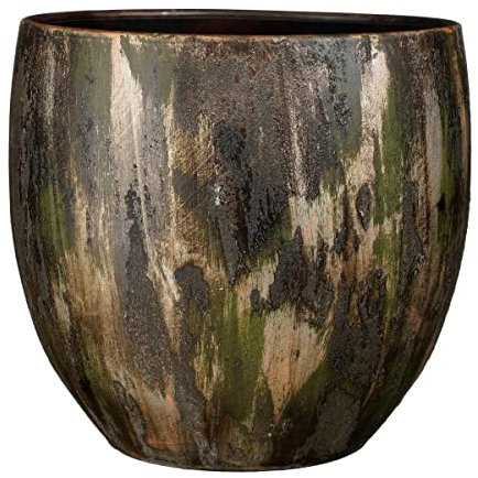 Mica Decorations Roel Blumentopf - 34x34x34 cm - Terrakotta - Dunkelgrün