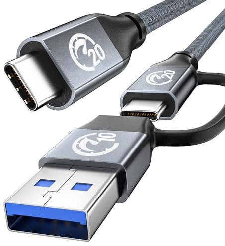 UseBean Cable USB C 240W 2M, Cable USB C 3.2 Gen 2x2 20Gbps Video 4K@60Hz,Cable Cargador Carga Rápida PD Tipo C,Cable USB A/C a USB-C para iPhone 15 iPad Pro/Air MacBook Galaxy S24 Ultra