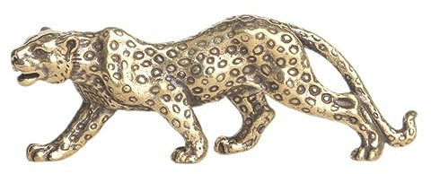 HIRAIDAI Statue Deko Retro Reiner Messing Leopard Desktop Büro Dekoration Handwerk Teetisch Alte Bronze Ware 92 * 30 Mm