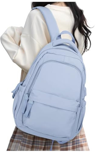 HYC00 Rucksack Damen Schulrucksack Teenager Mädchen College Laptop Rucksack Damen 14 zoll Leichte Tagesrucksäcke Schultasche Casual Daypacks Reiserucksack für Schule Uni School Backpack,Himmelblau