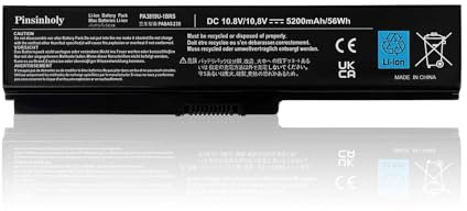 Pinsinholy PA3817U-1BRS Batterie de Rechange pour Ordinateur Portable Toshiba Satellite A660 C600 C650 C655 C660 C660D C665 C670 L700 L750 L750D L650 L670 P750 PA3819U-1BRS PA5184 U-1BRS