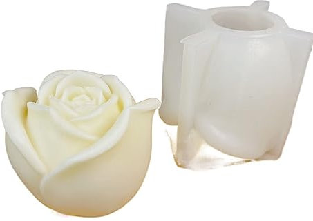 Moldes de Silicona para Velas Molde de silicona for velas de rosas grandes 3D, molde de silicona for chocolate y pasteles de rosas for el Día de San Valentín, molde de yeso de resina for decoración de