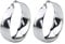 Lilbitty 1 Paar Silber-Creolen für Damen, Pfosten-Creolen für Damen, breite dicke Silber-Creolen, hypoallergen, leicht, echt vergoldet, große Creolen (40 mm)