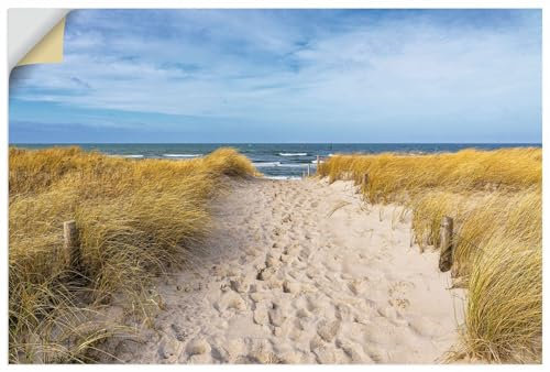 ARTland Wanddeko Wandtattoo selbstklebende Vinylfolie 120x80 cm Landschaften Strand Küste Idyll Sand Gräser Ostsee Graal Müritz U4ZF