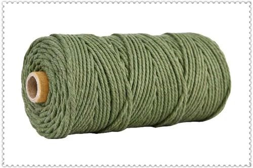 RAEF Handgefertigtes Boho-Dekor, 3 mm, Bunte Baumwollschnur, Seilfaden, gedrehte Makramee-Schnur, DIY, Zuhause, Hochzeit, Dekoration, 110 Yards