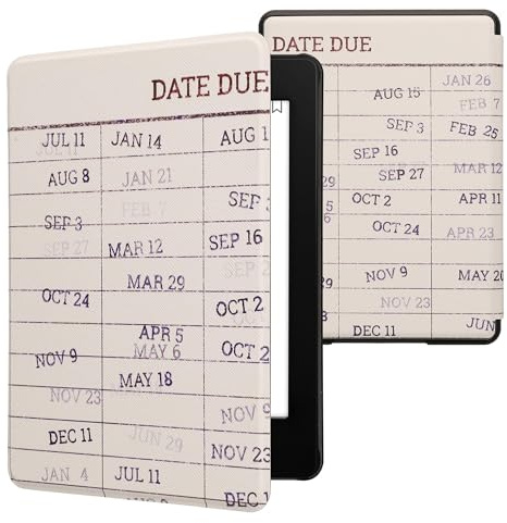 kwmobile Case for Kindle Paperwhite 11 Gen 2021 - PU Cover with Magnet - Library Card White/Black