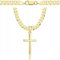 Amor Luxury goldkette herren mit kreuz 585, Kette Herren 925/585 - kreuz kette herren gold 585 massiv - 5 mm, Kreuz Kette 60 cm - Goldkette Kreuzkette - Halskette Herren Panzerung