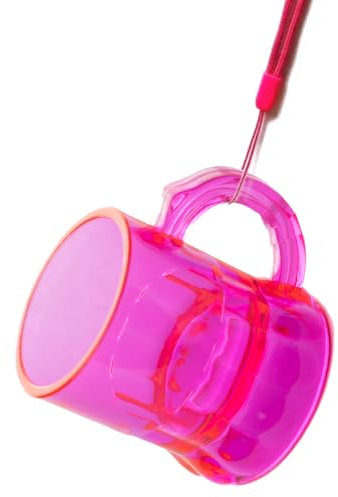 Carlso Schnapsglas zum Umhängen pink Pinnchen am Band oder Kette mit Henkel für JGA Junggesellinnenabschied 12 Shotgläser mit pinkem Band (pink/pink)