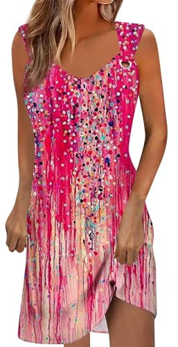 Robe Jeans Femme D'Été Courte Intégrée - Cami Dress Noire - Robe De Plage Grande Taille - Mi-Longue Verte Rose XL