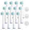Ersatzbürstenköpfe für Oral-B, 12 Cross Action EB50 Aufsätze Separat aufbewahrt, kontaminieren sie sich nicht Kompatibel mit Oral-B 7000/Pro 1000/9600/5000/3000/8000, 2 Saugnapf-Zahnbürstenhalter