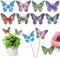 AUAUY 8 Stück Diamond Painting Schmetterling Sets, Gartenstecker Diamond Painting Kinder Erwachsene Gartendekoration für Draußen und Drinnen Balkon Deko, Basteln für Kinder Diamont Painting Geschenk