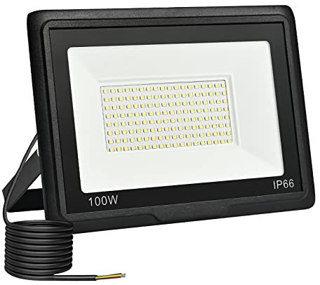 toobettp 100W LED Strahler Außen, 3000K 10000LM Warmweißes LED Fluter, IP66 Wasserdicht Außenstrahler Fluter Flutlicht für Garten, Innenhöfe, Garage, Hotel