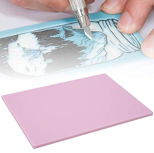 KIMISS Material de Goma de Uso Especial, Tallado Fino de Gelatina de Lujo, Sello de Ladrillo de Goma Fino de Alta Gama (Rosado)