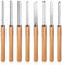 Viganoc Manganese Steel Wood Turning Tool Set, 8 Pieces with Hardwood Handles
