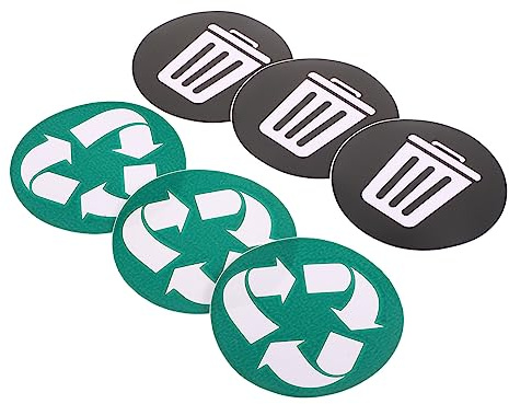 Housoutil 6 Pièces Autocollants de tri des ordures Sticker autocollant étanche Autocollant de tri sélectif trier pouvez poubelle autocollante recycler l'autocollant de la poubelle PVC