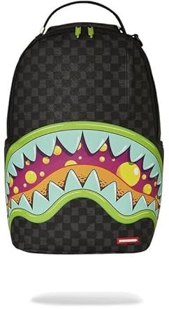 Sprayground Slime Takeover - Zaino in ecopelle nera, tracolla regolabile, tasche multiple