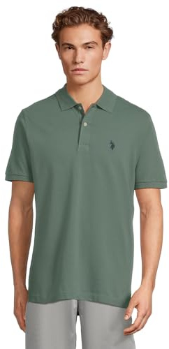 U.S. Polo Assn. Polo Classique pour Homme, Fermeture à Deux Boutons, Chemise de Golf Tendance d'été, Cactus du Soir, Taille XL