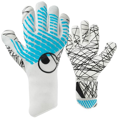 uhlsport Fußball Torwarthandschuhe Fangmaschine Cybertec - Ultragrip SC, 11, weiß/cyberblau/schwarz