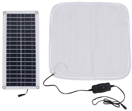 Sxmrmnx Almohadilla térmica solar de 12 V 50 W para invierno, manta de calefacción para mascotas, manta eléctrica de calefacción solar A