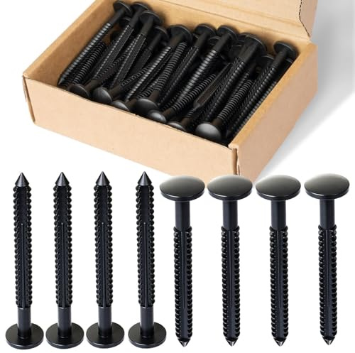 60 Pcs Vinyl Shutter Fasteners Plastic Shutter Screws Exterior Window Shutter Pin Pegs for Installing Decorative Exterior Vinyl Shutters