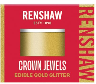 Renshaw Edible Glitter Pot, Crown Jewels (Gold), 3 g (Pack of 1) | High Shine Glitter, Easy Application, 100% Edible, Versatile for Cakes & Cupcakes