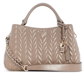 GUESS Handtasche Umhängetasche Cheryl Triple Compartment Satchel Dark Taupe