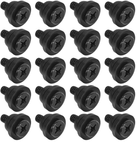 Alipis 20Pcs 3.5-Inch Hard Drive Mounting Screws, HDD Shock Absorption Screws with Rubber Washers, Hard Disk Drive Bolts for PC Case and Desktop Maintenance, 0.39 Inch, Black
