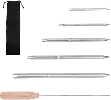 CISSIYOG 7-Piece Rope Splicing Tool Set with Pusher and Storage Bag | 6-In-1 Stainless Steel Fid Tools for 1/2 1/4 5/16 3/8 7/16 for Braided Rope Connections