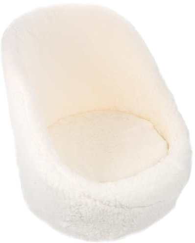TEHAUX White Newborn Photography Sofa Photography Prop with Fine Texture and Good Hand Feeling Simple and Delicate Fabric Plush Small Sofa for Studio and Photoshoot
