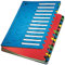 Leitz Pultordner, A4, 24 Fächer, Farbige Trennblätter, 3 Sichtlöcher, Karton, Blau, 59140035