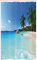 ABAKUHAUS Reise Schmaler Duschvorhang, ANSE Lazio Beach Surf, Badezimmer Deko Set aus Stoff mit Haken, 120 x 180 cm, Türkis Grün Blau