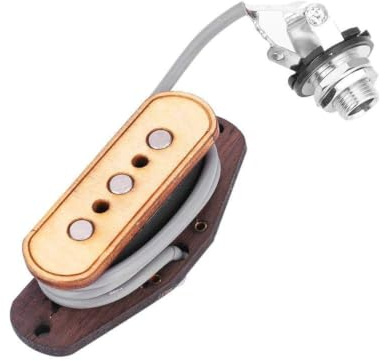 3-Saiter Gitarren Tonabnehmer für DIY Cigar Box Gitarren Ersatzteil mit | Piezo Kontaktmikrofon für Eigenbauprojekte, rauschfreie Signalqualität, vorverkabelt für Sofortnutzung