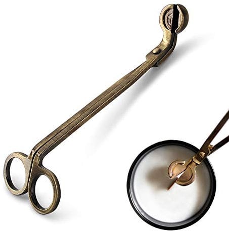 Vifoulal Kerzendochtschneider, Kerzenschneider Dochtschneider, Scherenwerkzeug aus poliertem Edelstahl, Öllampe Kerzenzubehör für Duftkerzenliebhaber (Bronze)