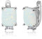 925 Sterling Silber Creolen Für Damen Rechteckige Weiße Opal Ohrringe Mit Zirkon Silber 925 Schmuck