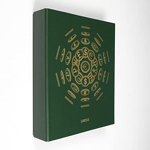 Larius Münzalbum Sammelalbum für 2 Euro Münzen Banknoten Postkarten, Ringbinder für Münzhüllen (Münzalbum, Grün)