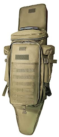 Alephnull Retractable Gun Bag Telescopic Gun Bag Tactical Gun Case Double Rifle Case Perfect for Rifle Pistol Storage and Transportation Outdoor (BRAUN)