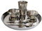 Sahishnu Online And Marketing Service de table indien, en acier inoxydable, style marteau, thali, bols, verre et cuillères, argent