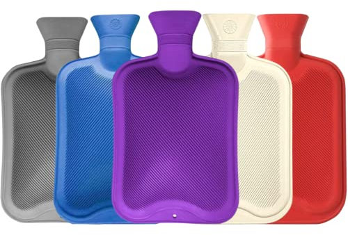 Laxis Pack of 3 Hot Water Bottle 2 Litre – Hot Water Bag for Pain Relief, Leak Proof Water Bottle for Hand Warmers, Pain Relief, Waist, Back, Neck, Legs, Shoulders, Back, Bed Warmer & Feet Warmer.