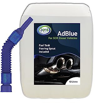 JOVS AdBlue 10 Liters with Spout – Diesel Exhaust Fluid Additive for SCR-Equipped Vehicles - Crystal Clean Diesel Treatment Fluid, ISO 22241 Compliant, Injected into Engine Exhaust Gases – DEF