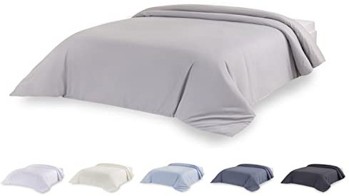 Todocama – Funda nórdica de Microfibra para edredón de Tacto Extra Suave. (Gris Claro - Cama 135/140/150-220x220cm).