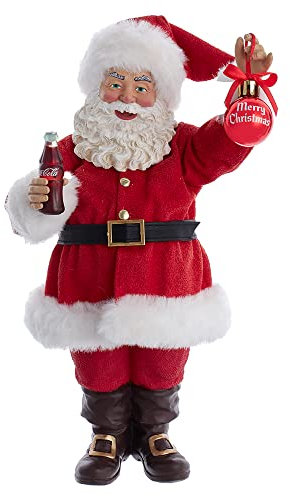 Coca-Cola Weihnachtsmann-Hängeornament, 24,1 cm, rot, klassisch, Weihnachten
