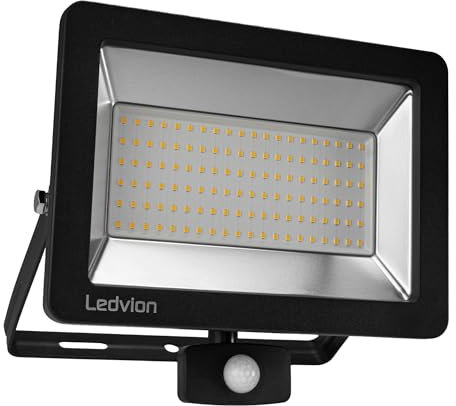 Ledvion - LED Flutlicht, 100 Watt, LED Flutlicht, 6000K, 12000 Lumen, IP65 Wasserdicht, Mit Schnellanschluss
