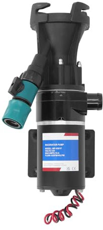 12V Macerator Pump with Flush Valve, Waste Water Sewage Dumping Pump Switch Control Overheat Protection for RV Marine Boat 12GPM 45LPM