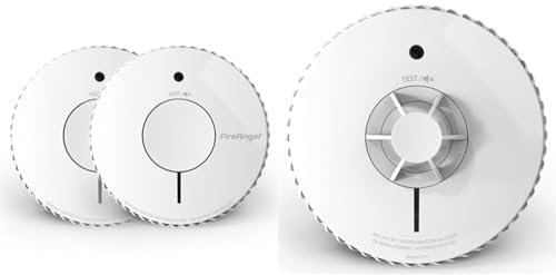 FireAngel Optical Smoke Alarm with 10 Year Sealed For Life Battery, FA6620-R-T2 (ST-622 / ST-620 replacement, new gen) - Twin Pack, White & FA6215-INT Heat Detector, White