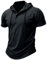 MakingDa Athletische Kurzarm Kapuze Männer Mode Training Gym Pullover Kapuze Hemd Knopf Muskel Fit Sommer Sweatshirt Leichtes Hip Hop Laufen Boxen Wandern Sport Hoodies T-Shirt Schwarz L
