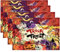 Halloween tischset,4 Stück Halloween tischdeko,Kürbis Schädel Graffiti tischsets platzsets abwaschbar, Halloween deko Set Tischsets Für deko küche bar Esstisch
