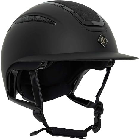 Imperial Riding Unisex – Erwachsene Reithelm IRHOlania Deluxe Big Visor, Black Glitter, M