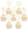 Sursurprise 24Pcs Pearls and Prosecco Cupcake Toppers, Love is Sweet Bridal Shower Decorations, Wedding Shower Bachelorette Engagement Party Cake Decorations Supplies