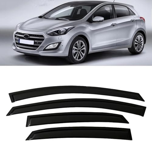 WNGDD 4 Stück Autofenster Windabweiser für Hyundai i30 2007–2017, Seitenfenster Sonnenschutz Regenschutz Weathershields Seitenfenster Visier,2012-2017 Hatchback